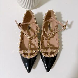 Valentino Patent Rockstud Caged Ballet Flat